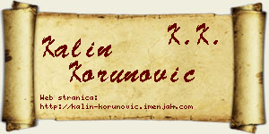 Kalin Korunović vizit kartica